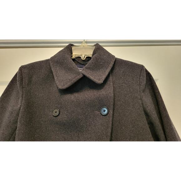 Lands End Wool Blend Women's Double Breasted Pea Coat Gray Size 4 - Picture 6 of 16